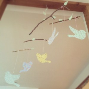 Our finished bird mobile